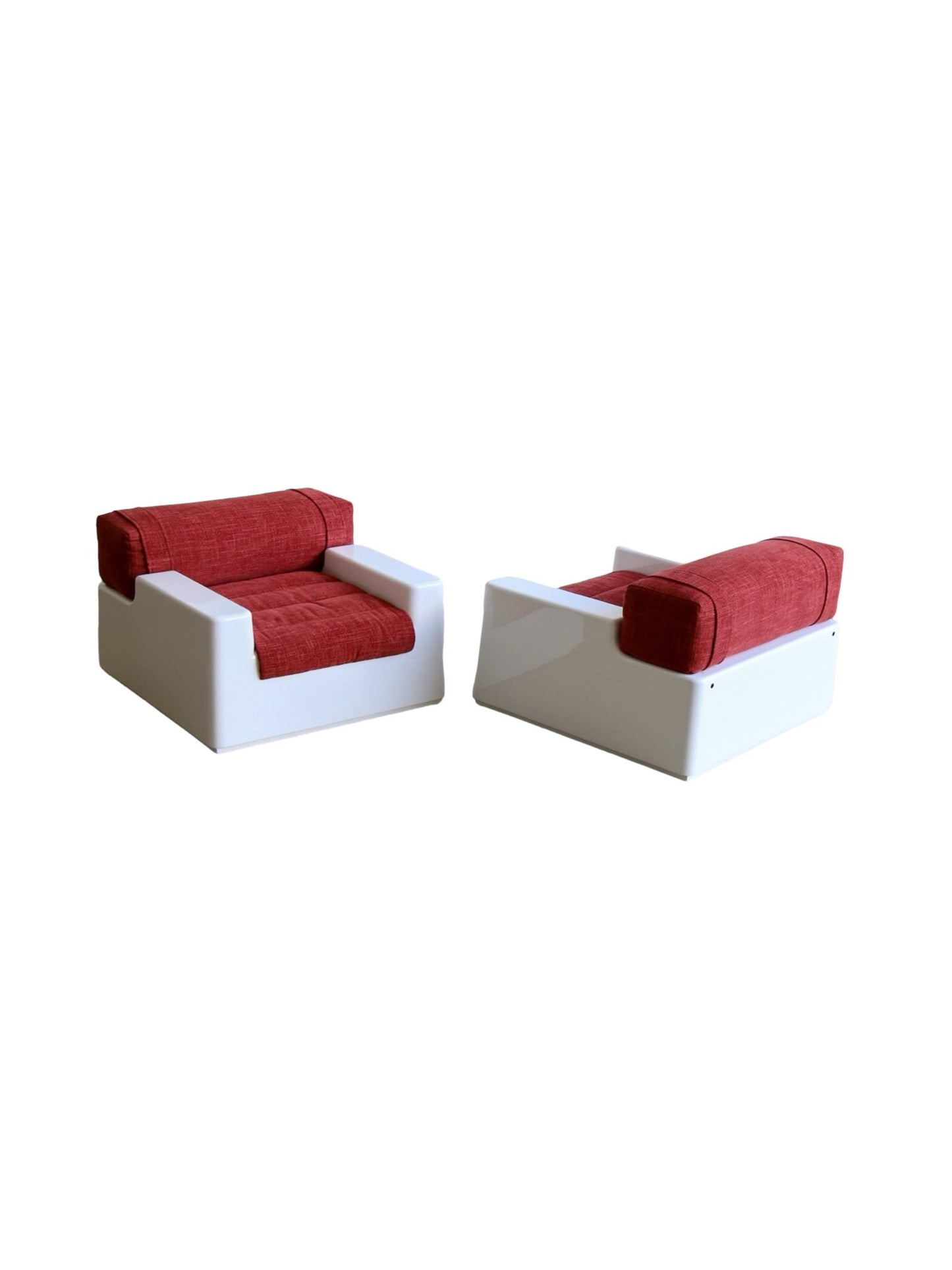 Space Age Italian White Fiberglass Armchairs with Extractable Beds, 1960s - Lumini Collections