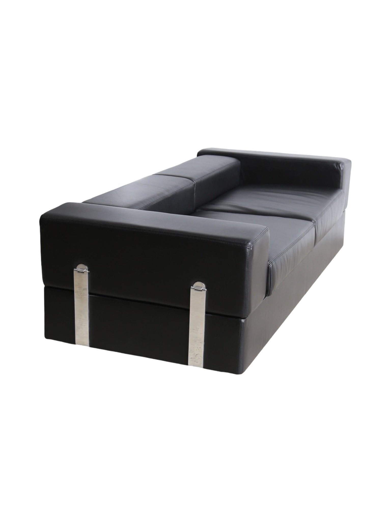 Tito Agnoli for Cinova Day Bed Sofa in Black Leather - Lumini Collections