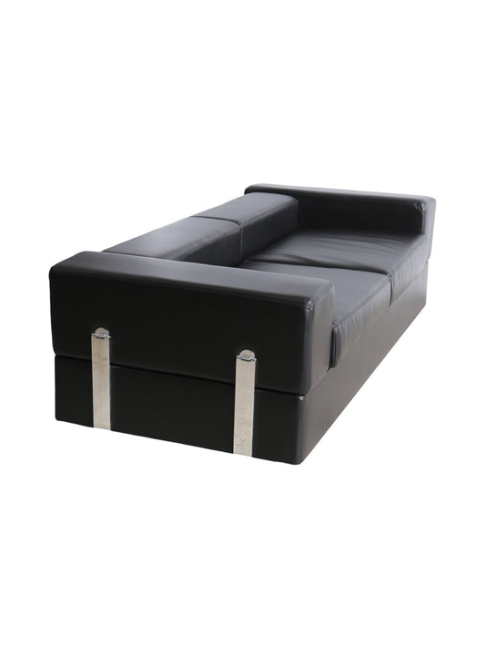 Tito Agnoli for Cinova Day Bed Sofa in Black Leather - Lumini Collections