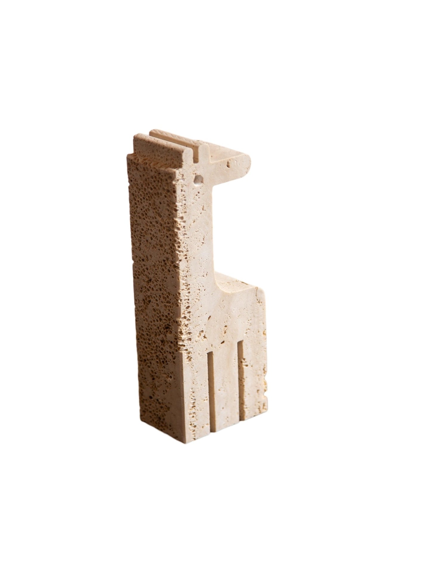 Travertine Giraffe Sculpture by Enzo Mari for Fratelli Mannelli, 1970s - Lumini Collections