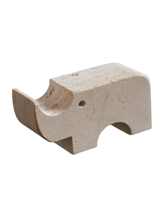 Travertine Rhino Sculpture by Enzo Mari for Fratelli Mannelli, 1970s - Lumini Collections