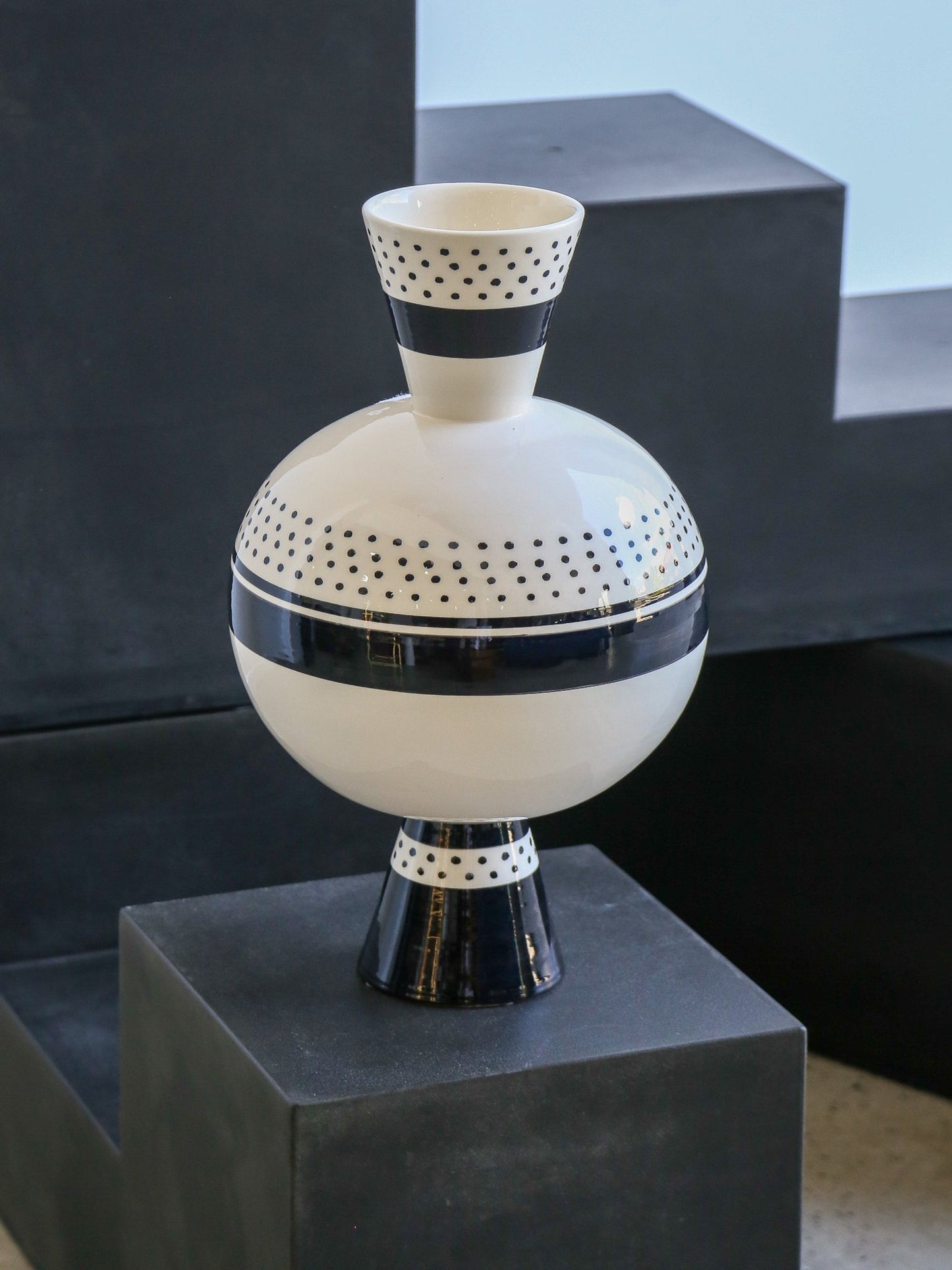 Ugo La Pietra Ceramic Vase for Rometti, Italy 2018 - Lumini Collections