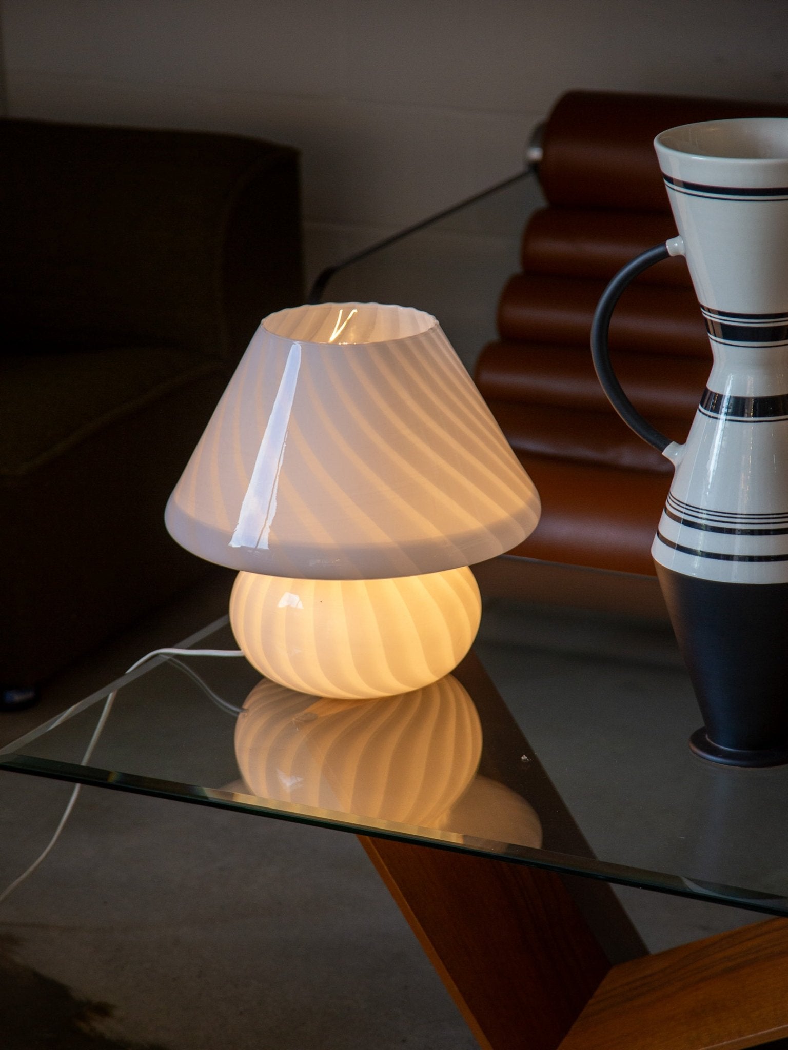 Venini Murano Glass Mushroom Table Lamp, 1970s - Lumini Collections