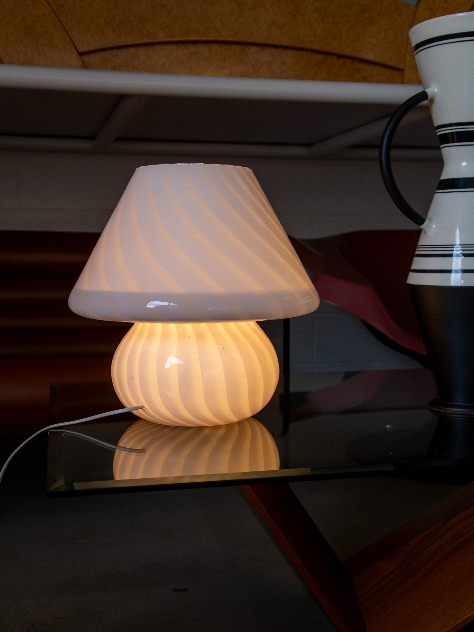 Venini Murano Glass Mushroom Table Lamp, 1970s - Lumini Collections