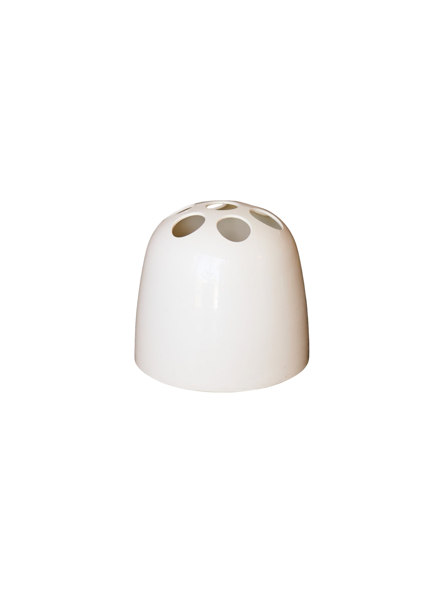 White ABS plastic umbrella stand on a white background