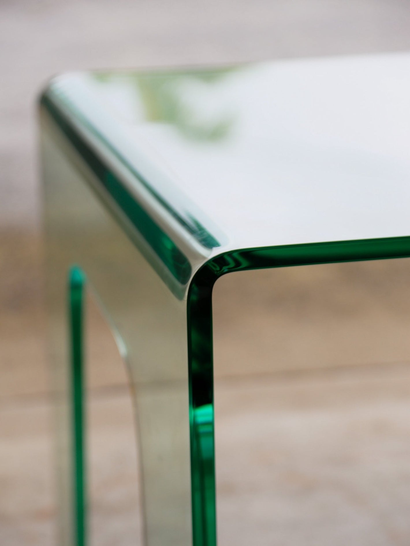 Vittorio Livi for FIAM Italy Curved Glass Waterfall Table - Lumini Collections