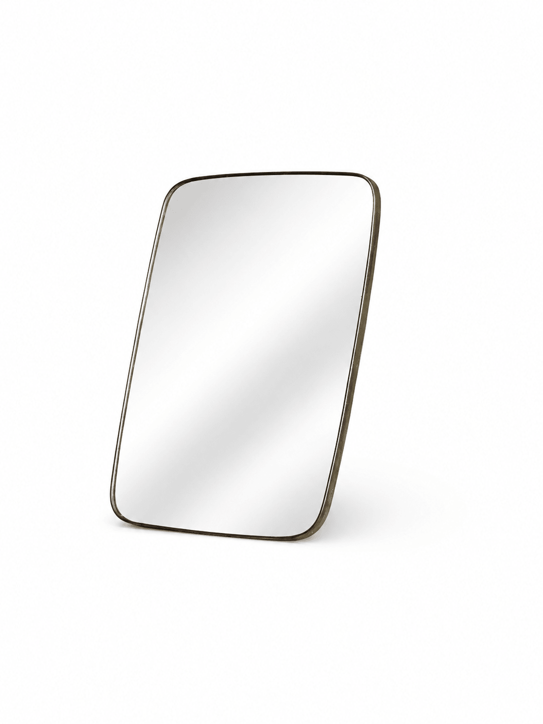 Italian Mid-Century Modern Wall Mirror with Brass Frame, 1970s - Lumini Collections