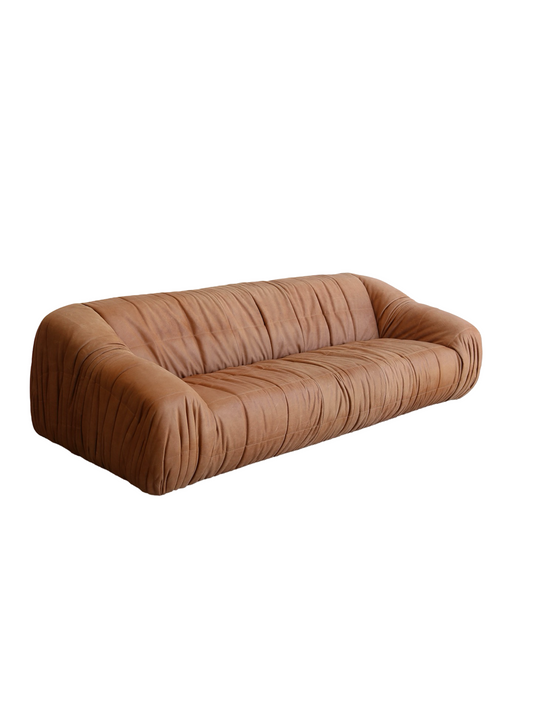 Piumino Sofa in Cognac Leather by De Pas D'Urbino Lomazzi for Dell'Oca