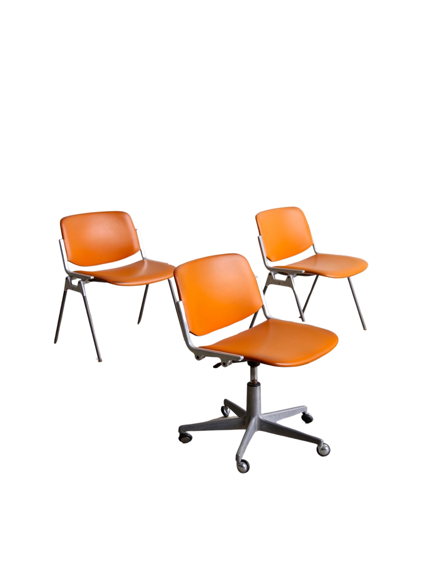 Set of Three DSC 106 Office chairs by Giancarlo Piretti for Castelli