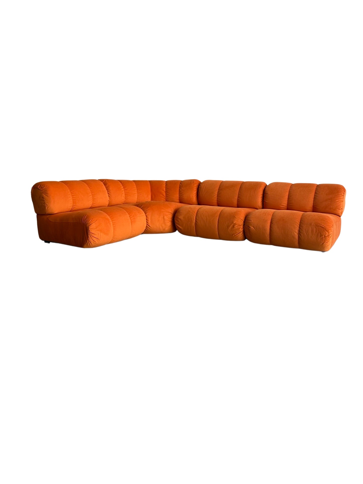 Giuseppe Munari for Poltronova Set of Four Modular Orange Sofa 1970s