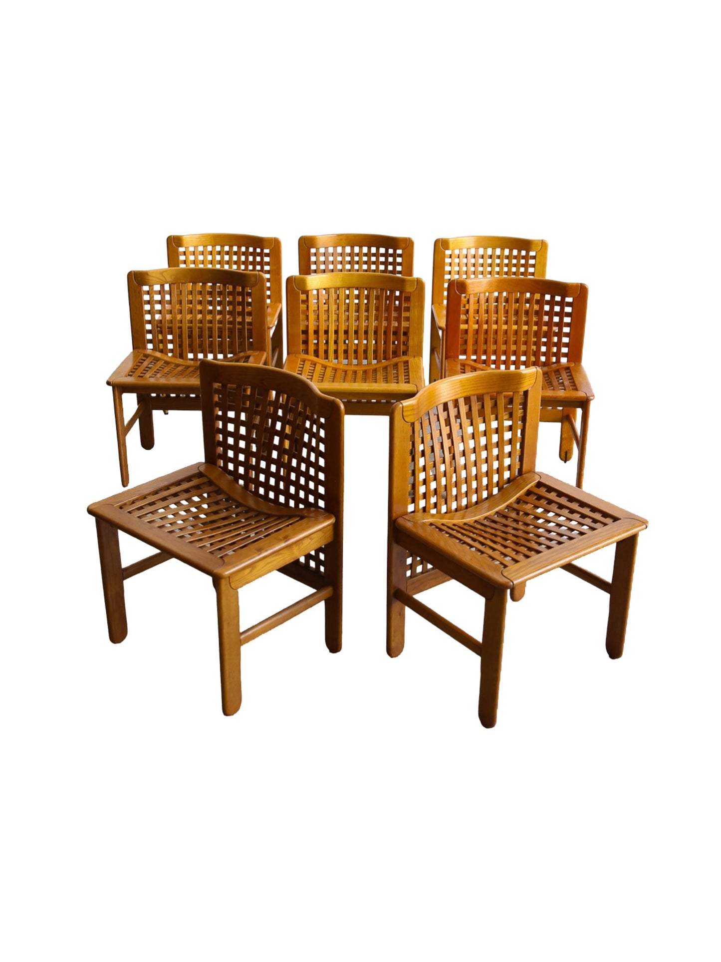 Set of Eight Transenna Dining Chairs by Ammannati & Vitelli for Pozzi and Verga 1970s