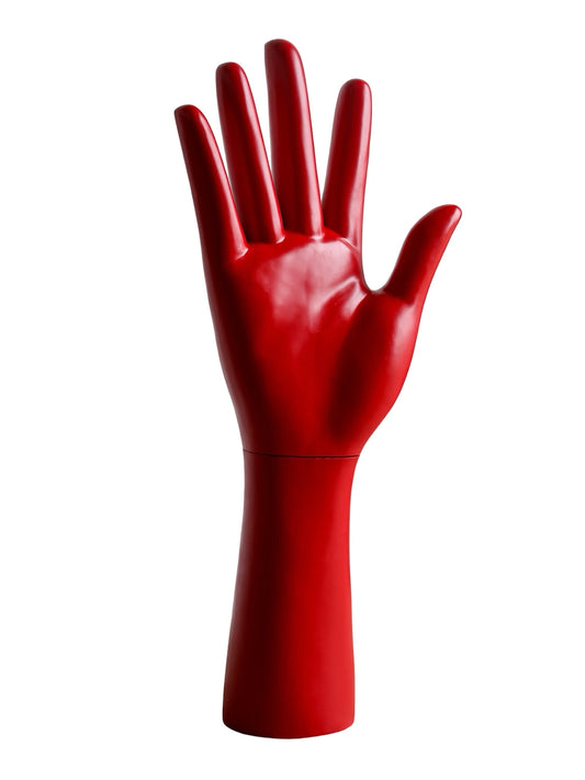 Sculptural Large Red Hand in Fiberglass