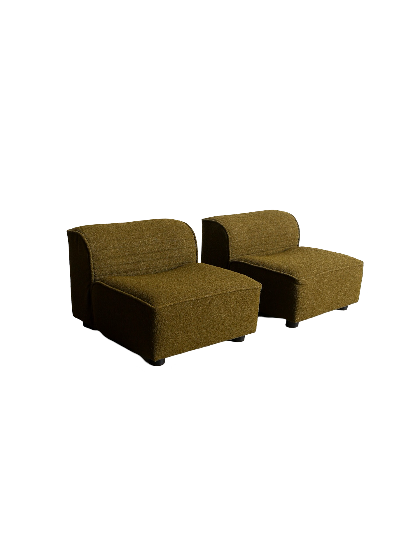 Novemila Lounge Chairs by Tito Agnoli for Arflex in Green Bouclè