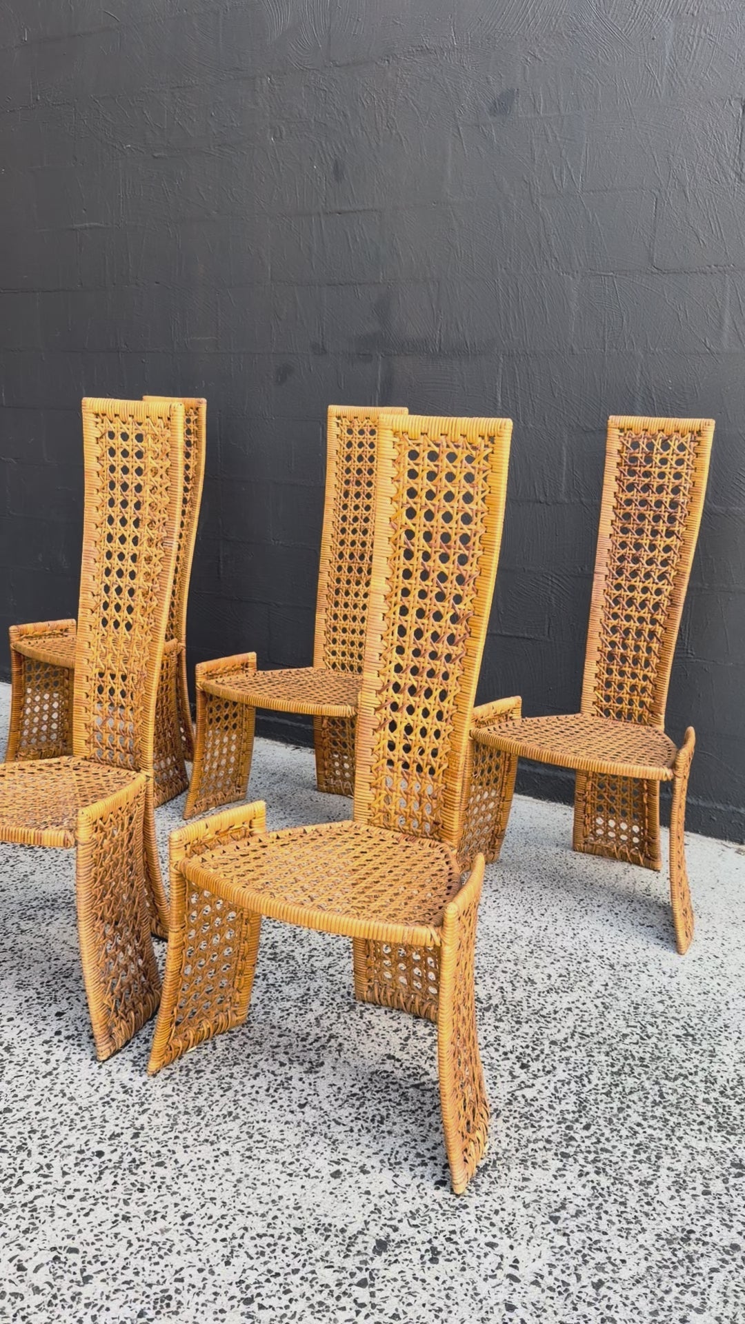 Rattan Dining Chairs by Danny Ho Fong for Tropi-cal, 1970s