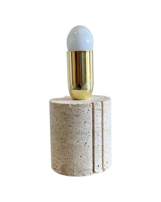 Fratelli Mannelli Travertine Brass Table Lamp, 1960s - Lumini Collections