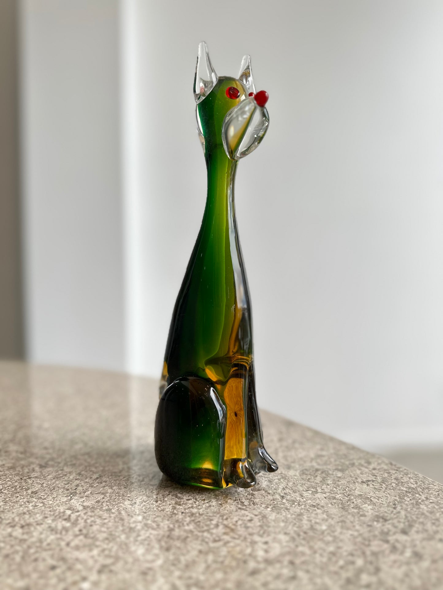 Murano Green Glass Dog Sculpture, 1960s