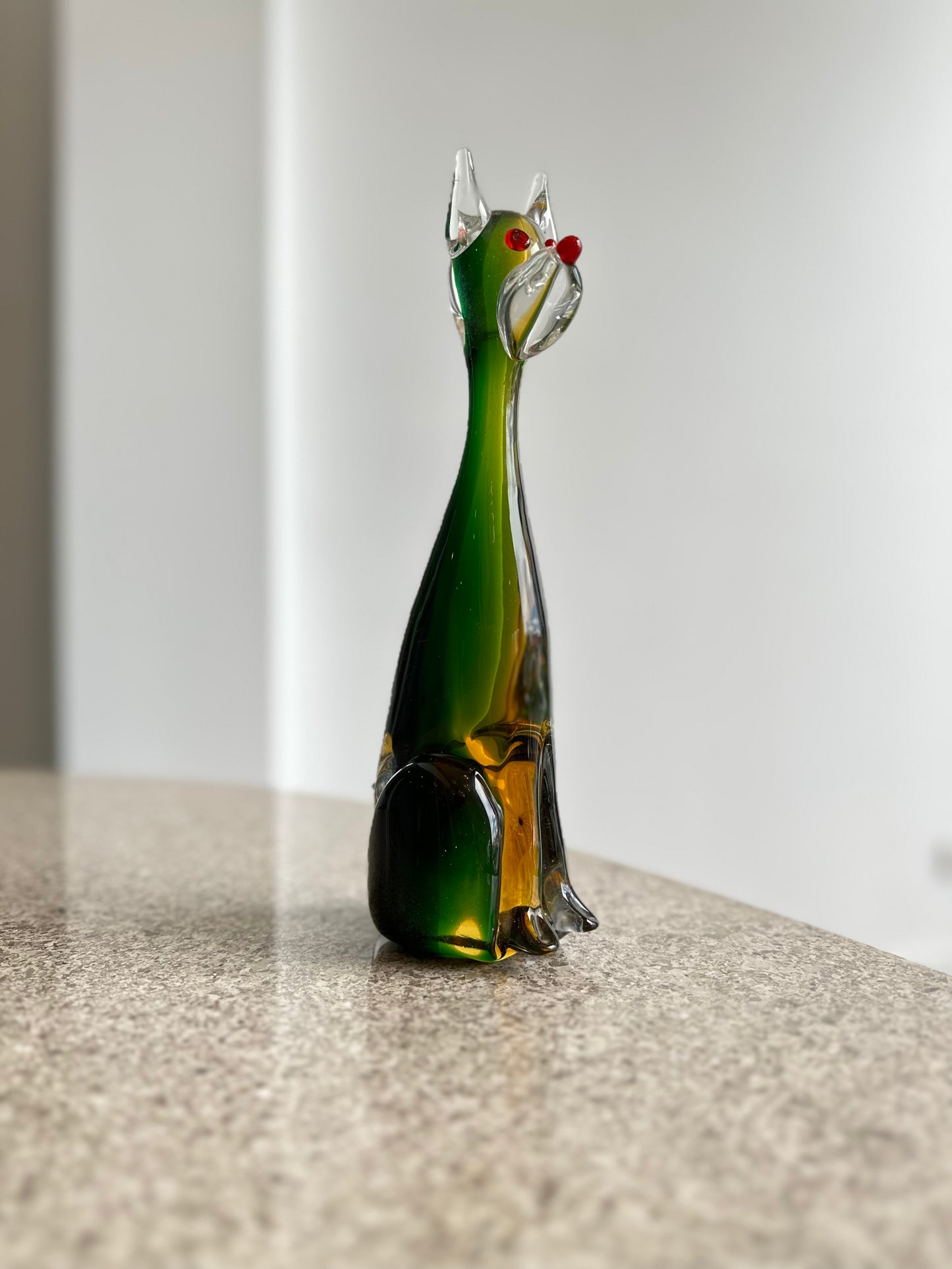 Murano Green Glass Dog Sculpture, 1960s