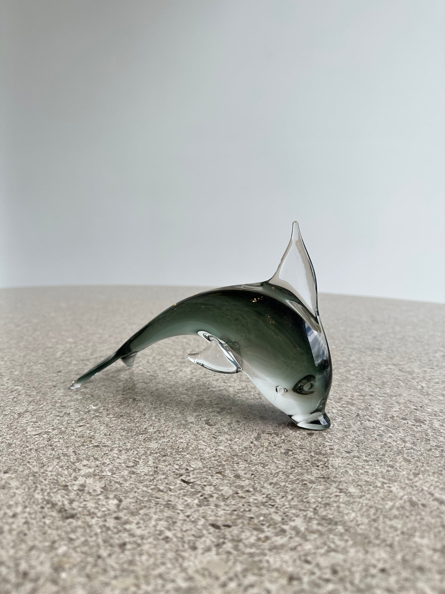 Murano Smoked Glass Dolphin Table Sculpture, 1960s