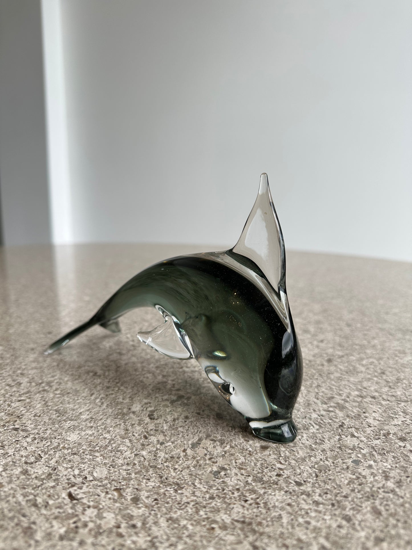 Murano Smoked Glass Dolphin Table Sculpture, 1960s