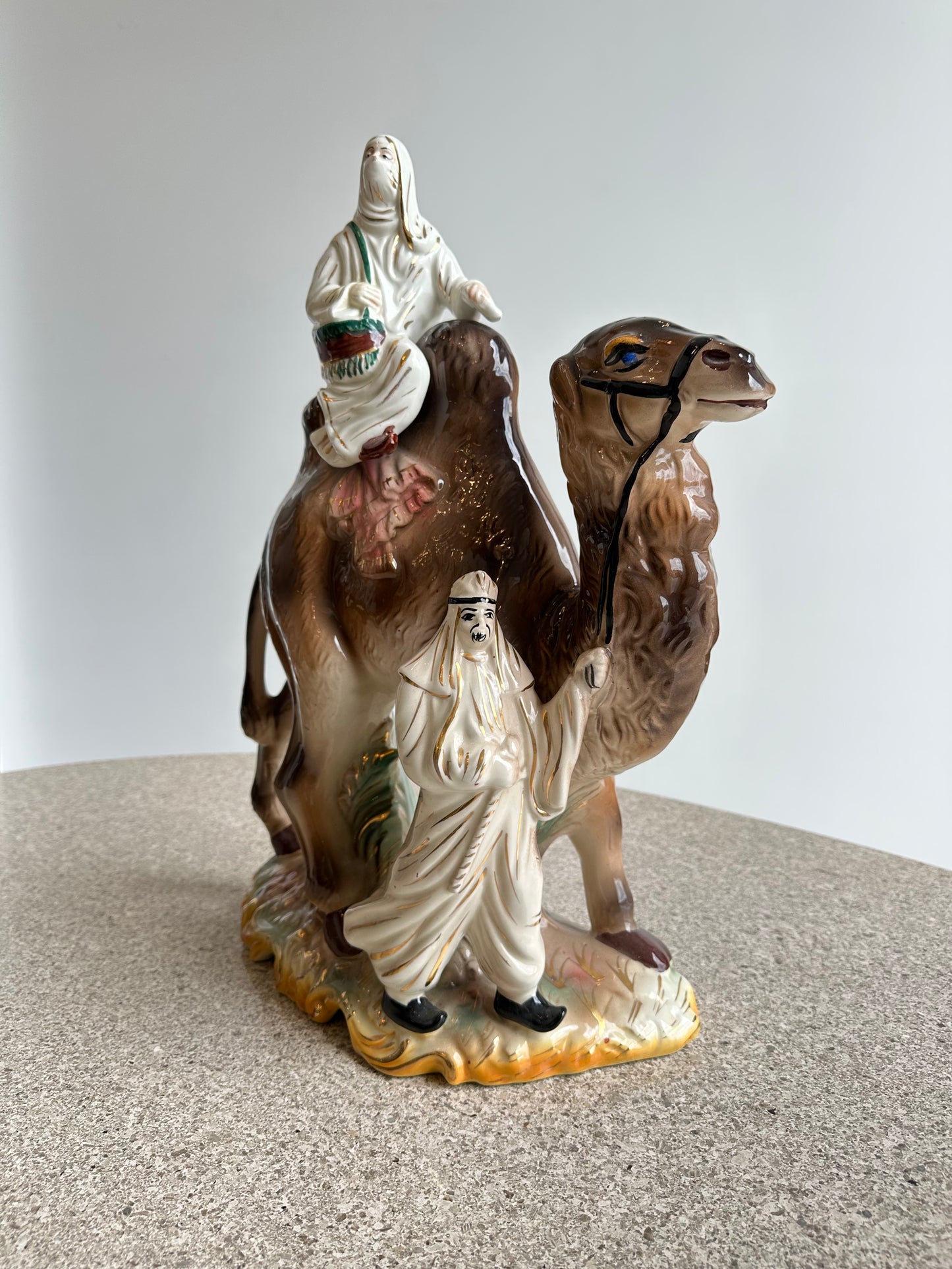 Capodimonte Hand Painted Porcelain Camel Sculpture, 1950s