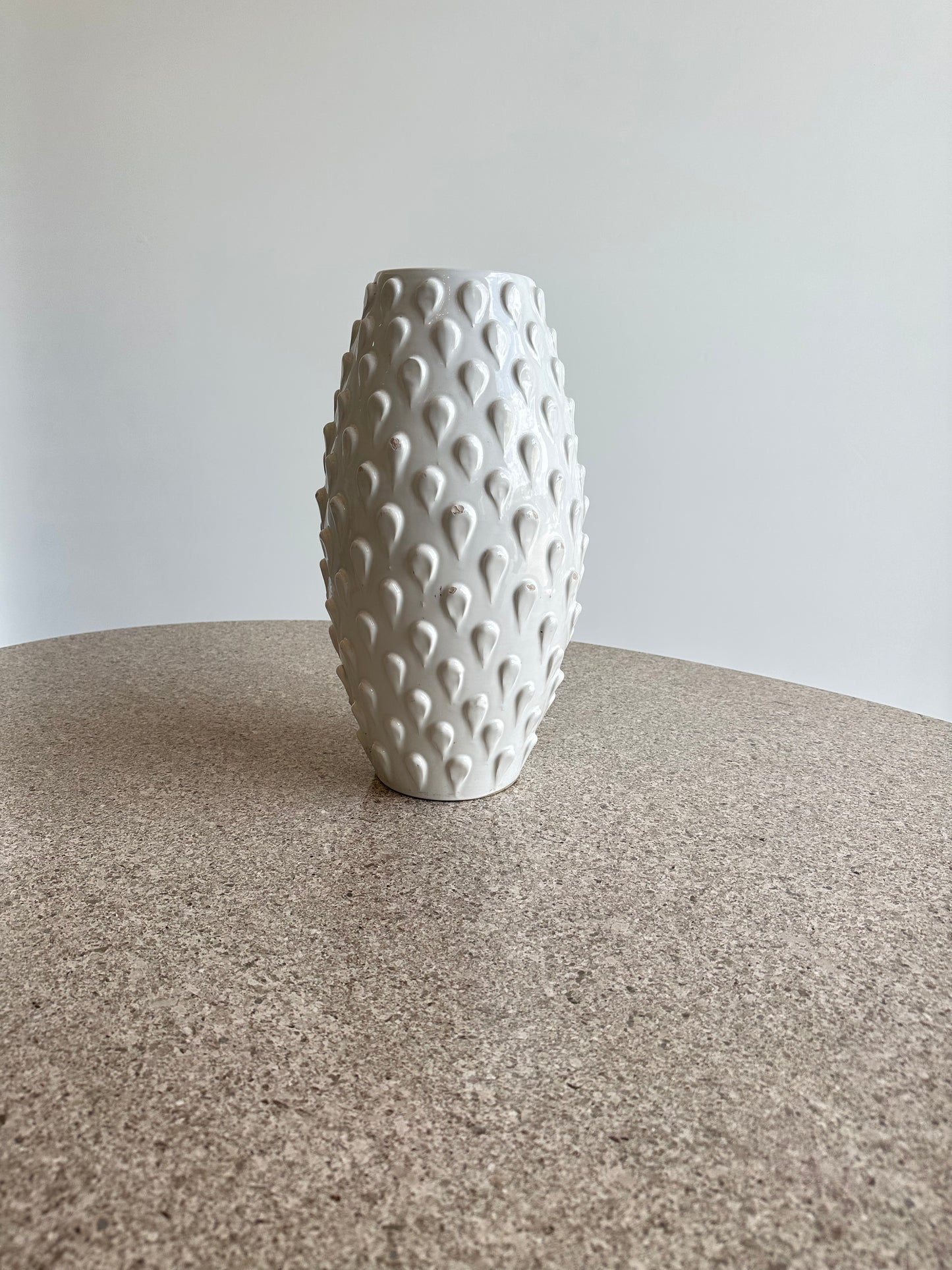 Space Age White Glazed Ceramic Large Vase by Bitossi, 1970s