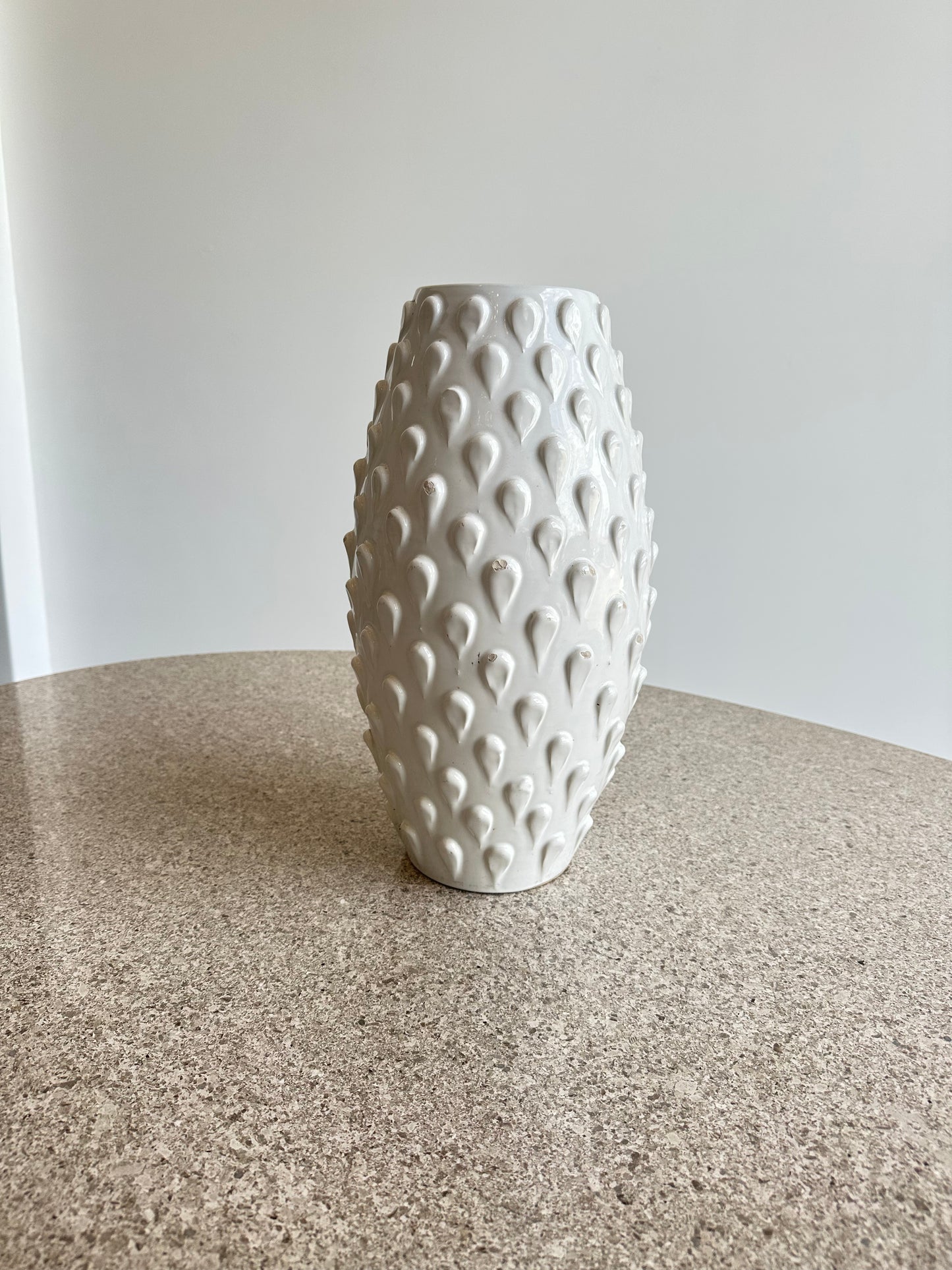 Space Age White Glazed Ceramic Large Vase by Bitossi, 1970s