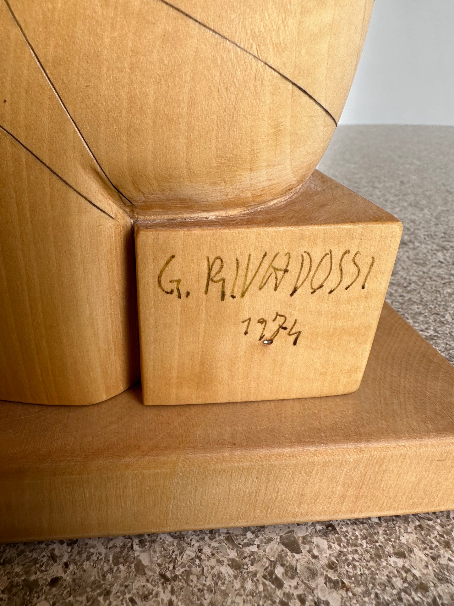 Capanno by Giuseppe Rivadossi Lime Wood Sculpture Numbered 11/60, 1974