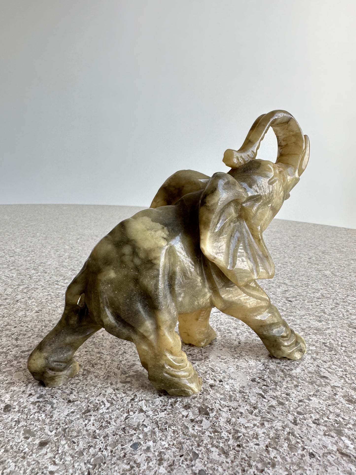Italian Alabaster Elephant Table Sculpture,1970s