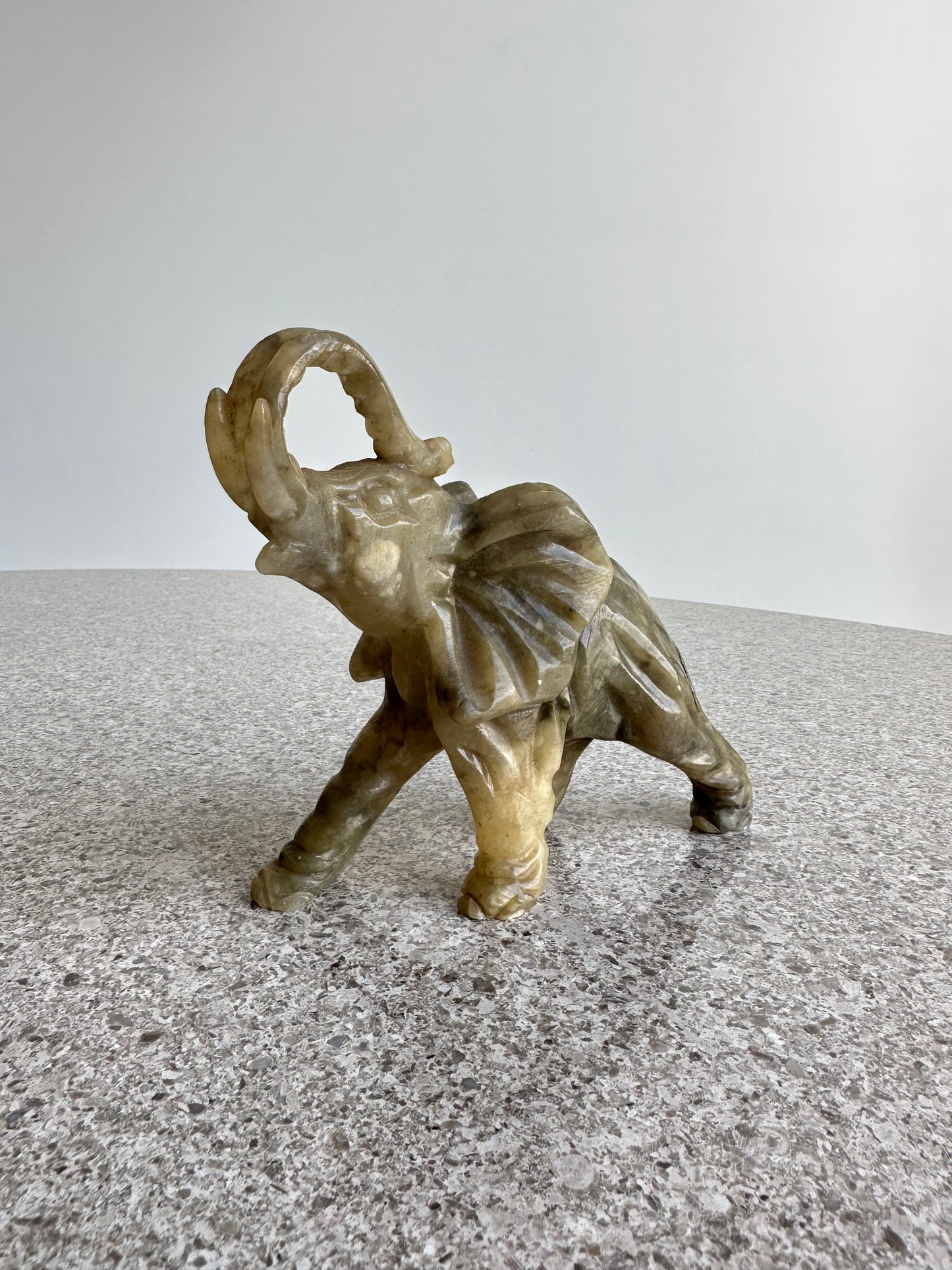 Italian Alabaster Elephant Table Sculpture,1970s