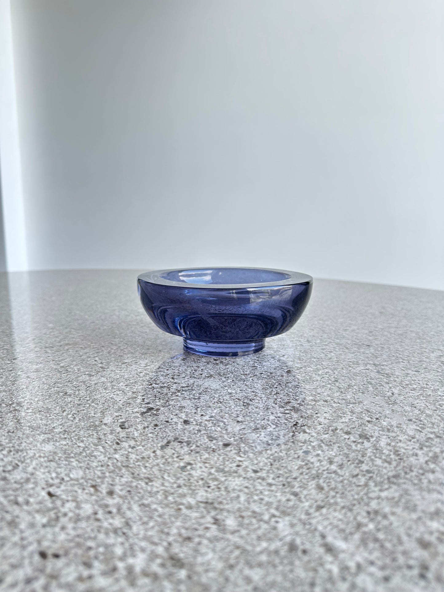 Bonini Italian Murano Thick Glass Light Blue Ashtray, 1970s