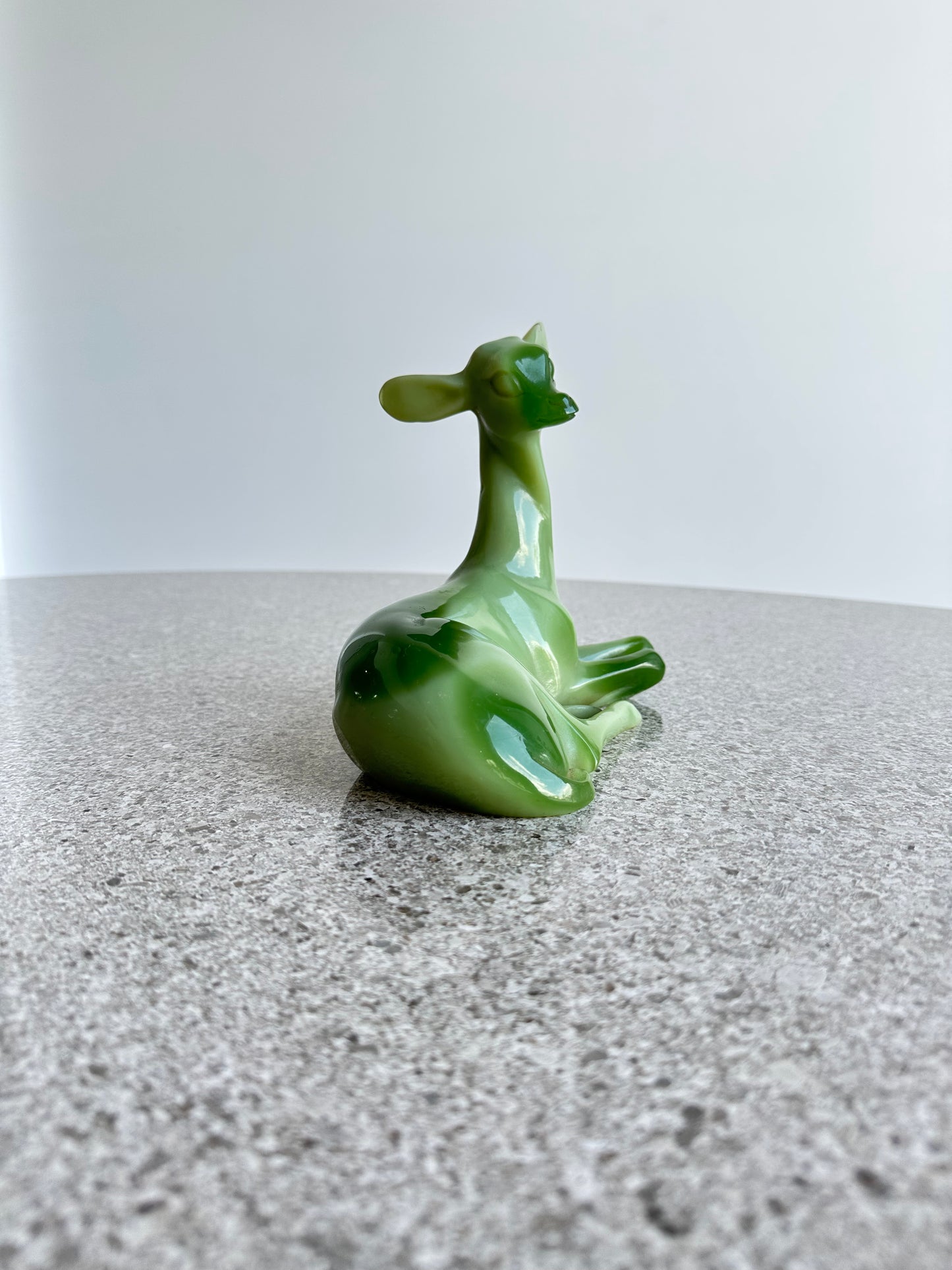 G.Ruggeri Italian Mid Century Modern Resin Green Animal Table Sculpture, 1960s