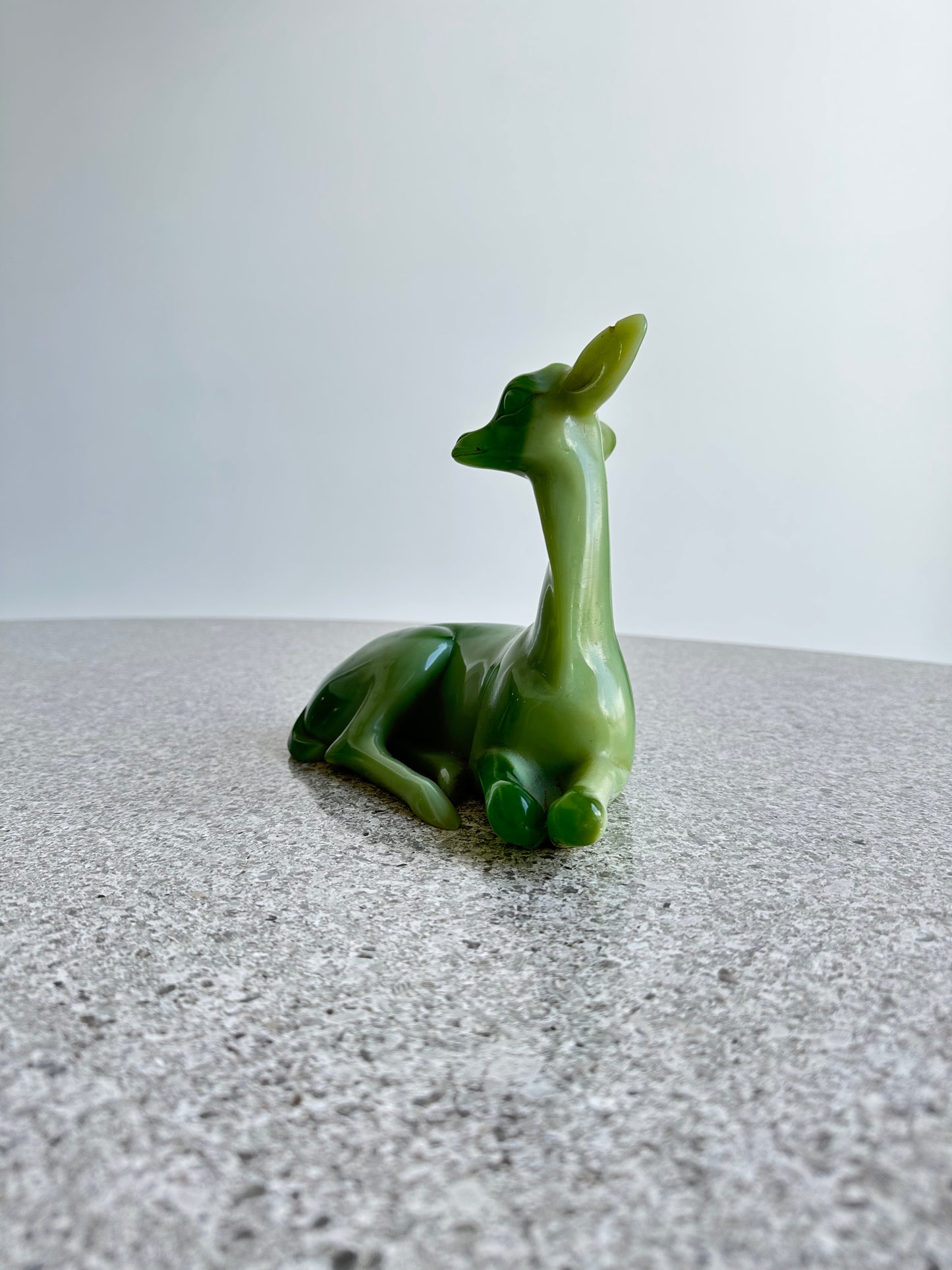 G.Ruggeri Italian Mid Century Modern Resin Green Animal Table Sculpture, 1960s