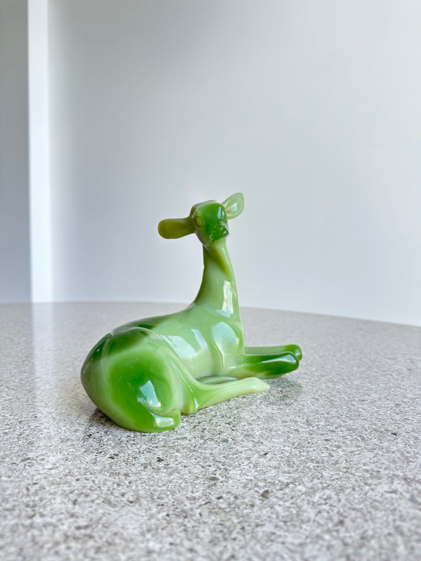 G.Ruggeri Italian Mid Century Modern Resin Green Animal Table Sculpture, 1960s