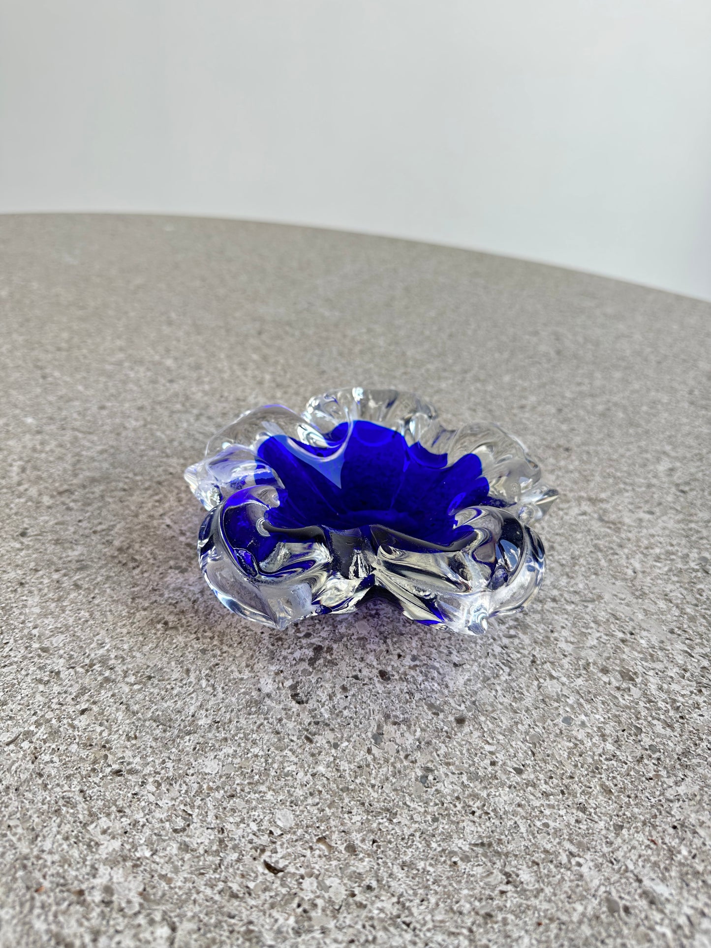 Murano Sommerso Italian  Mid Century Modern Blue Ashtray, 1960s