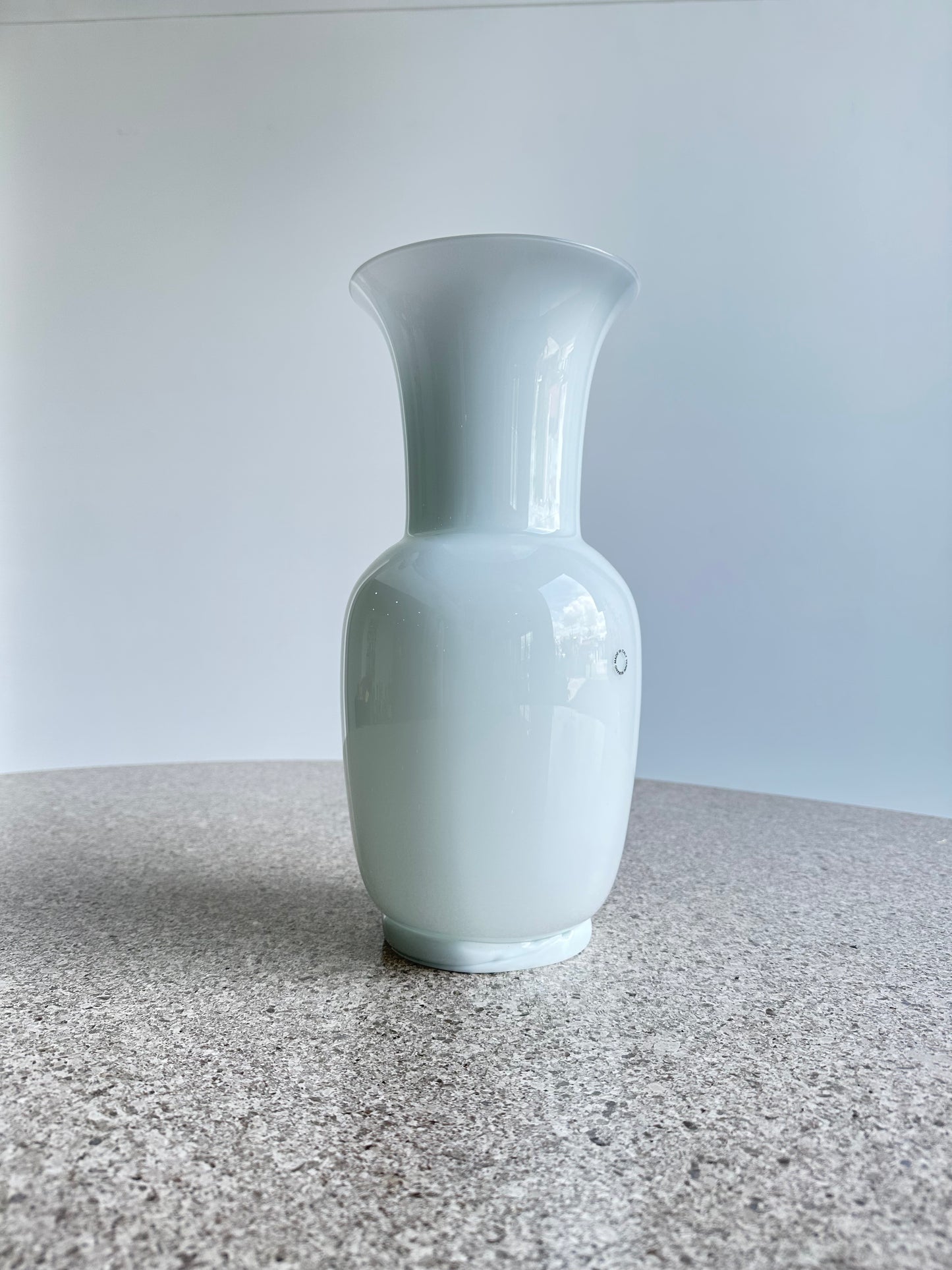 Tommaso Buzzi for Venini White Glass Vase, 1980s