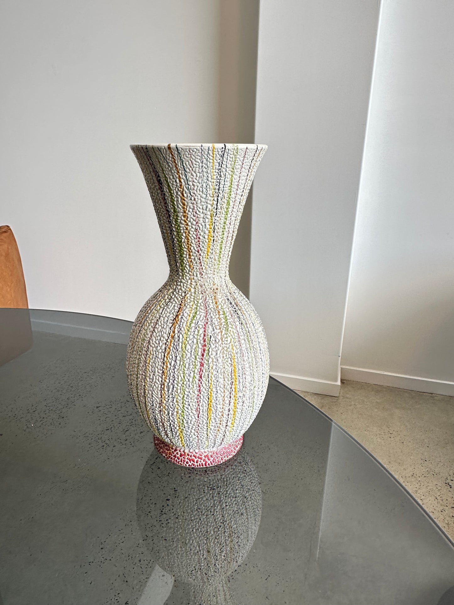 Italian Multicoloured Hand Made Ceramic Vase, 1960
