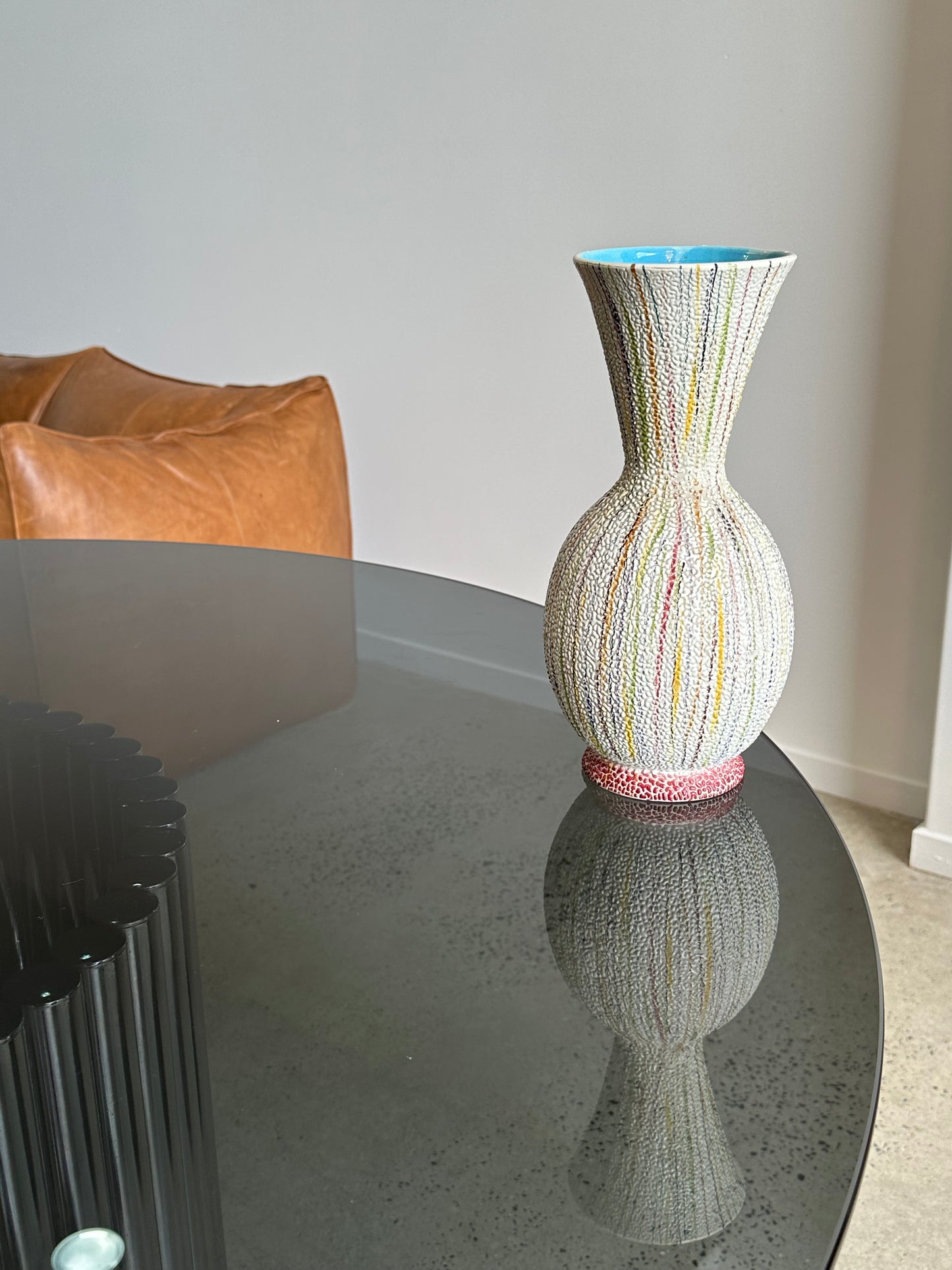 Italian Multicoloured Hand Made Ceramic Vase, 1960