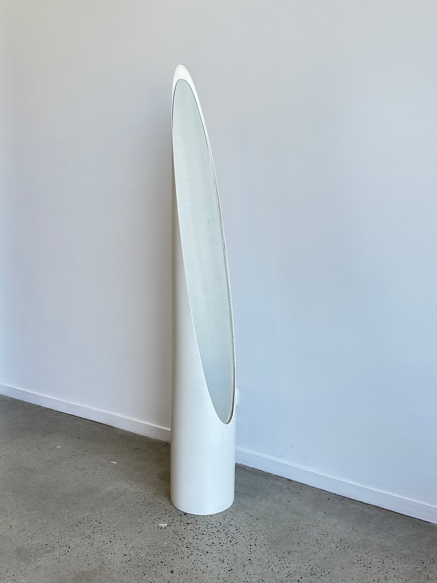 "Unghia"by Rodolfo Bonetto Cream Floor Mirror, 1970s