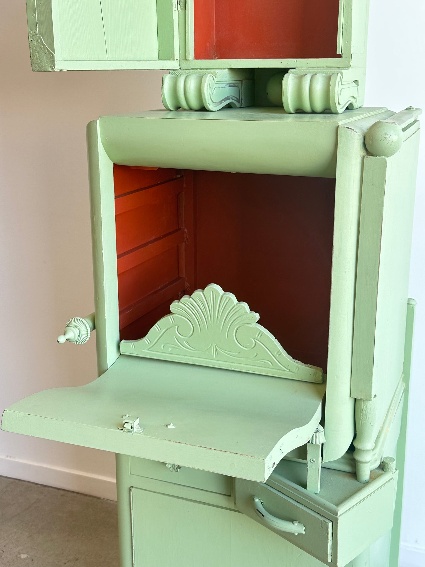 Cabinet Contemporary Light Green Functional Sculpture by Paolo Lumini, Tuscany Italy