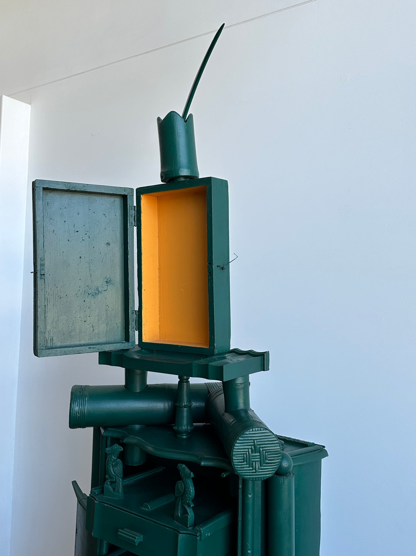 Cabinet Contemporary Functional Green Sculpture by  Paolo Lumini, Tuscany Italy