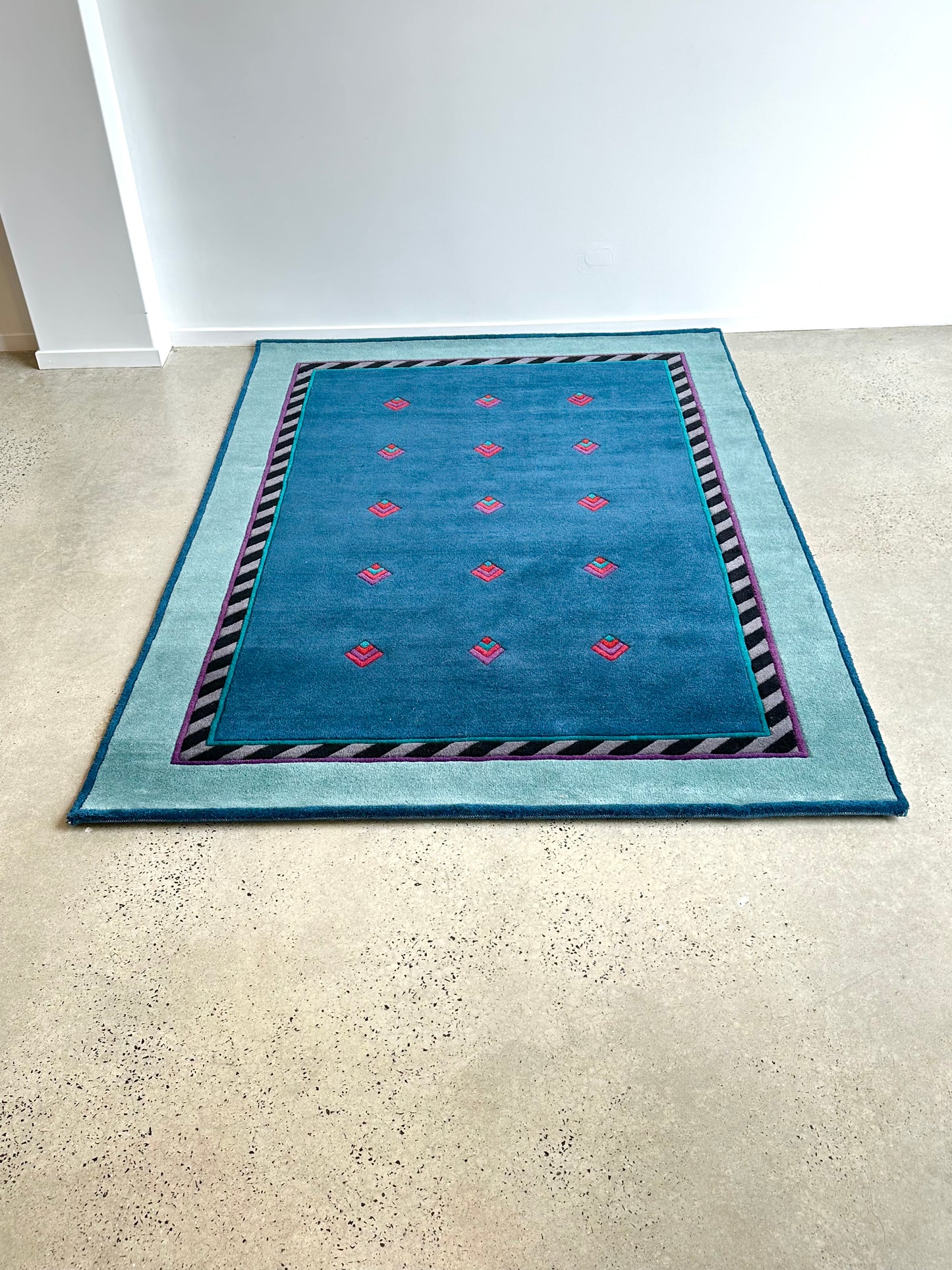 "Jive" by Catharina Dramborg for Kinnasand Dark Green Modern Wool Carpet, 1990s