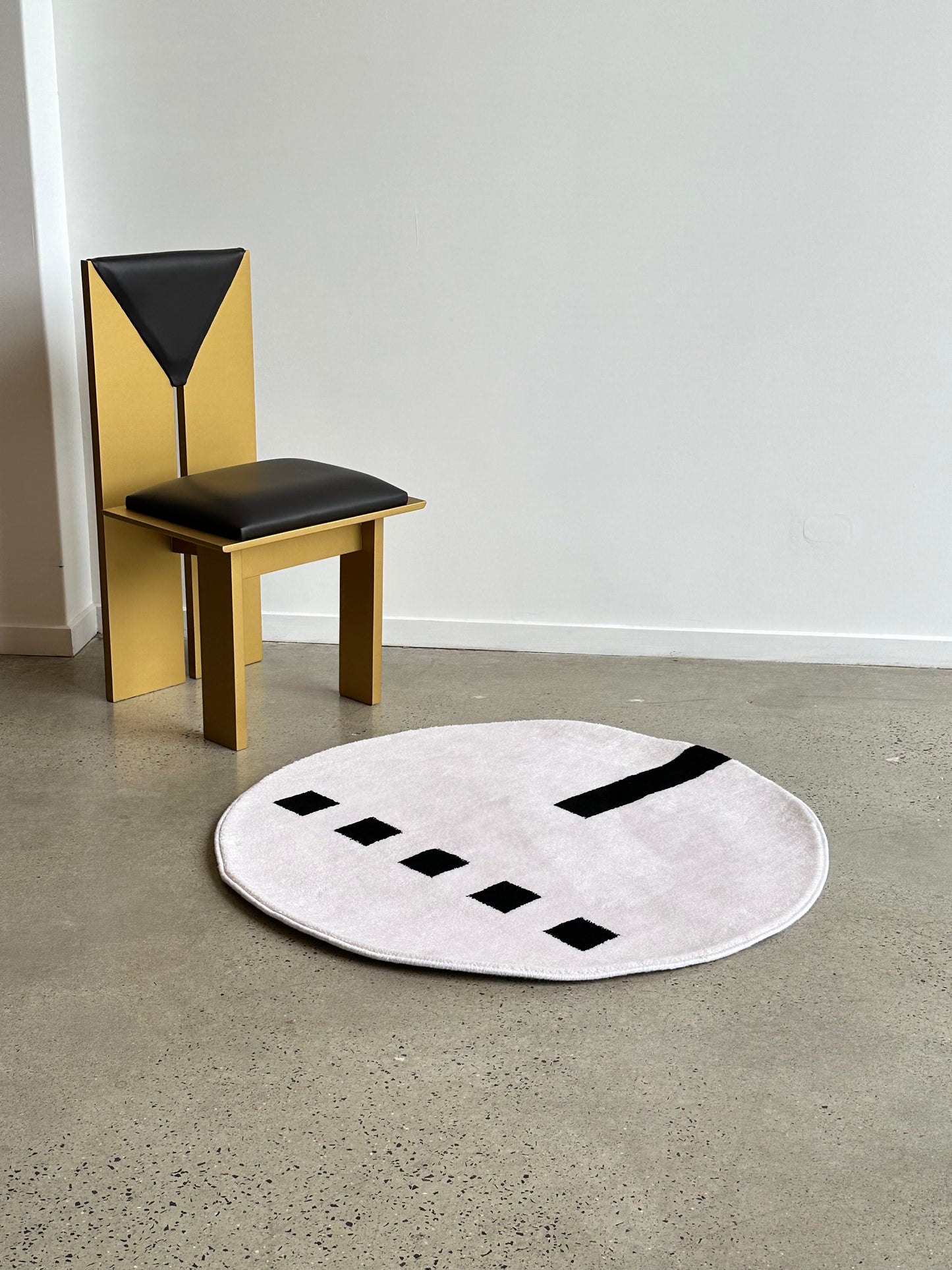 Dieter Sieger for Gebhan Edition White and Black Cotton Rug, 1990s