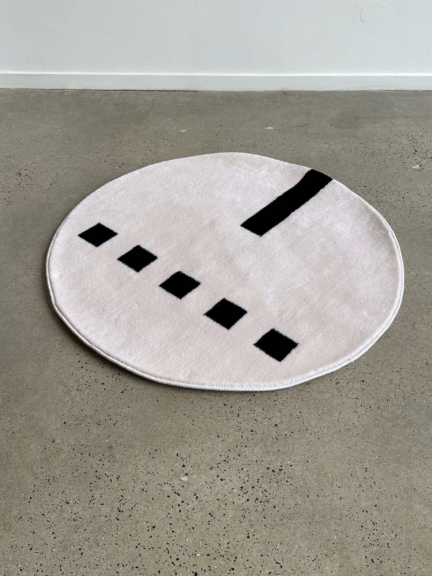 Dieter Sieger for Gebhan Edition White and Black Cotton Rug, 1990s