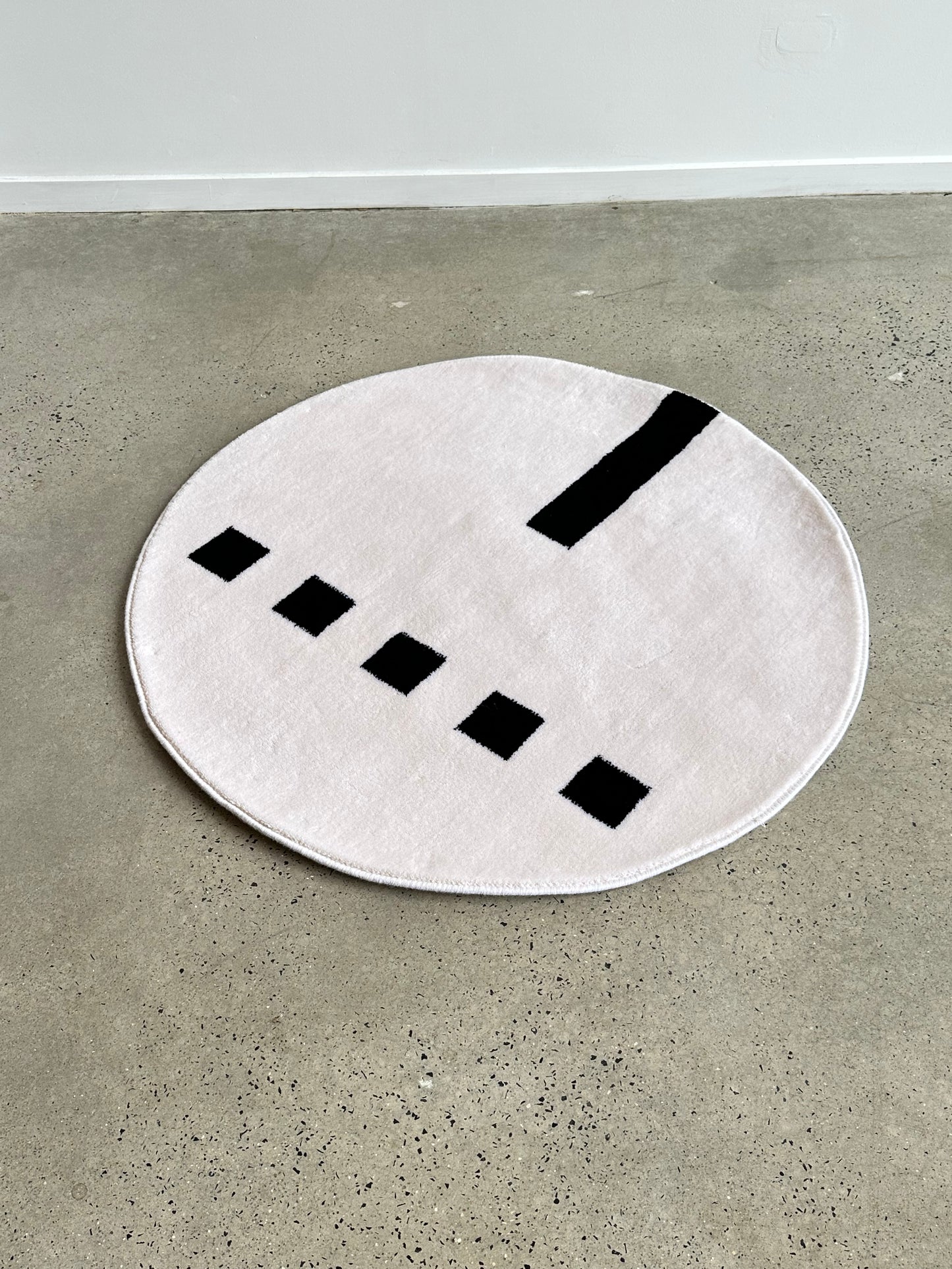 Dieter Sieger for Gebhan Edition White and Black Cotton Rug, 1990s