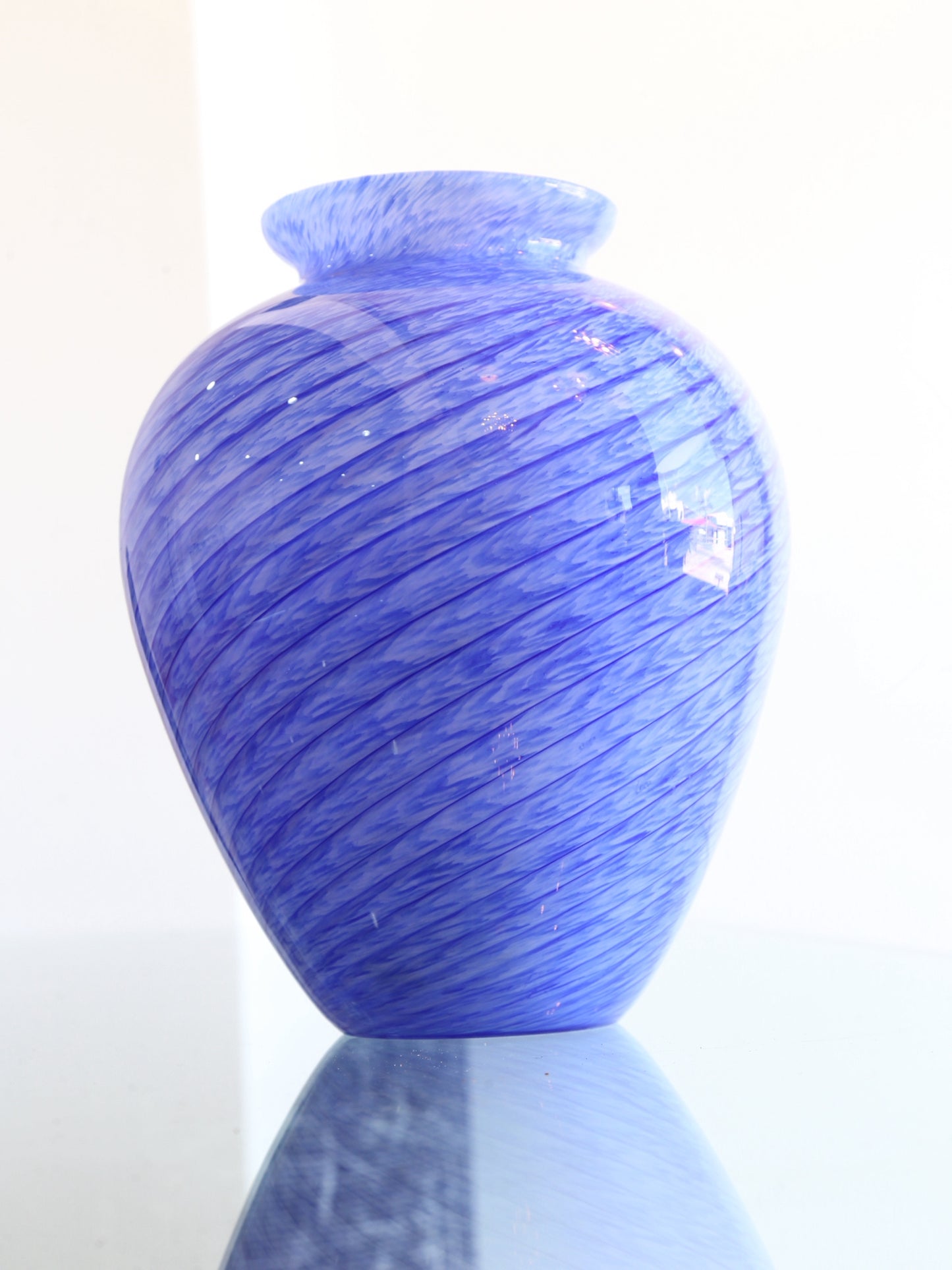 Italian Handmade Murano Glass Blue Vase 1960s