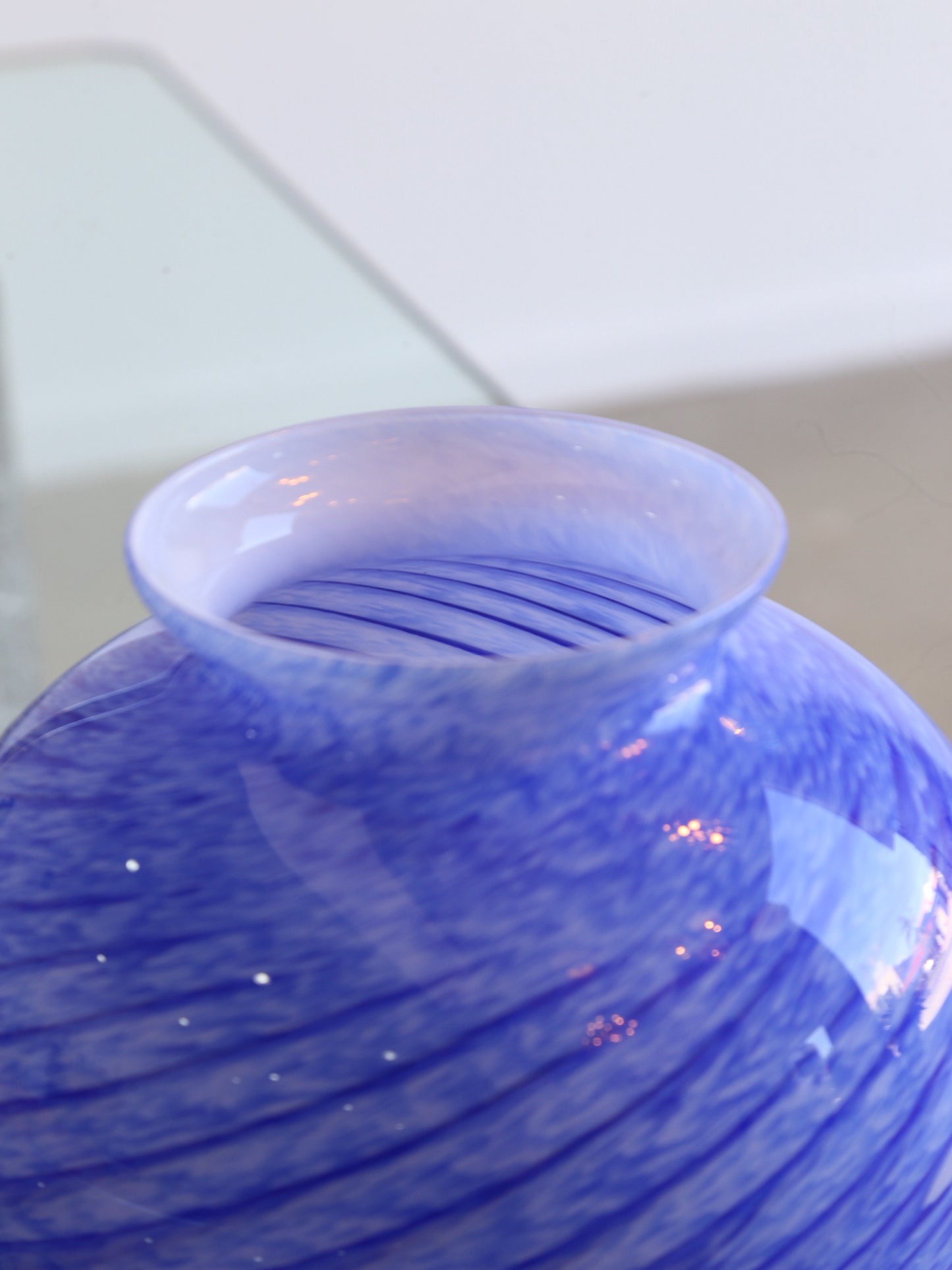Italian Handmade Murano Glass Blue Vase 1960s
