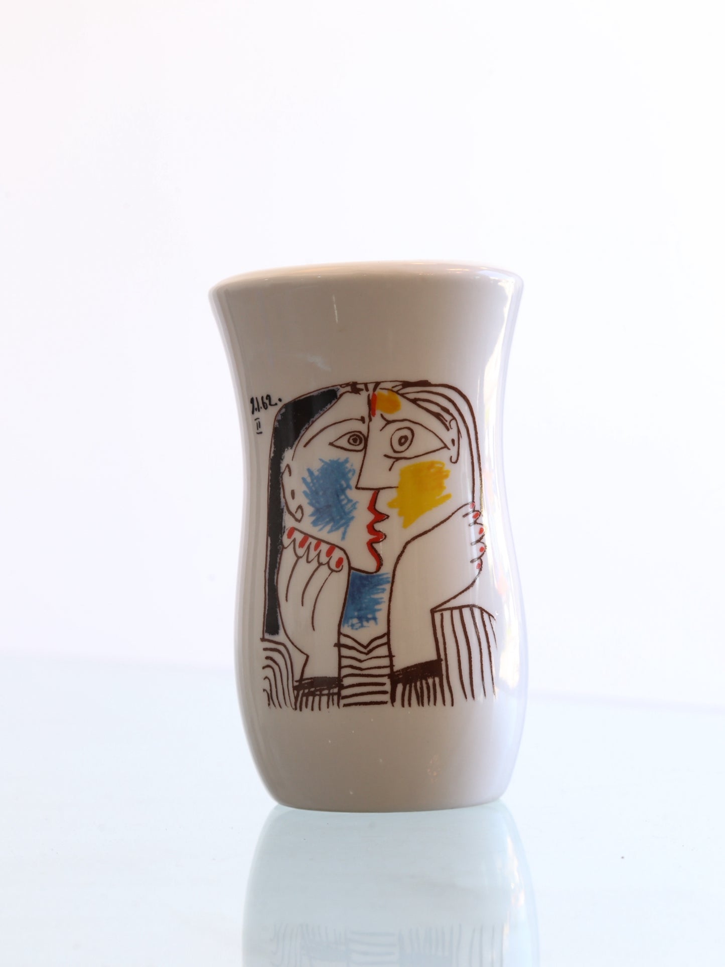 Italian Porcellane Tognanna Ceramic Vase Representing a Picasso Painting