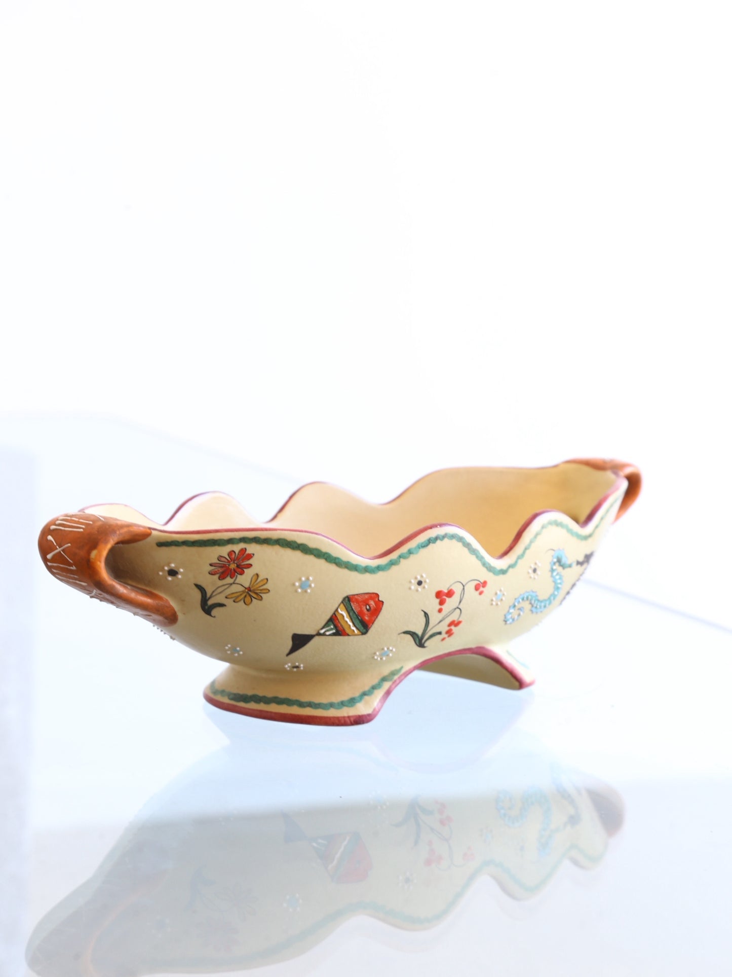 Volpi Deruta Italian Centrepiece Bowl Ceramic with Art Work, 1960s