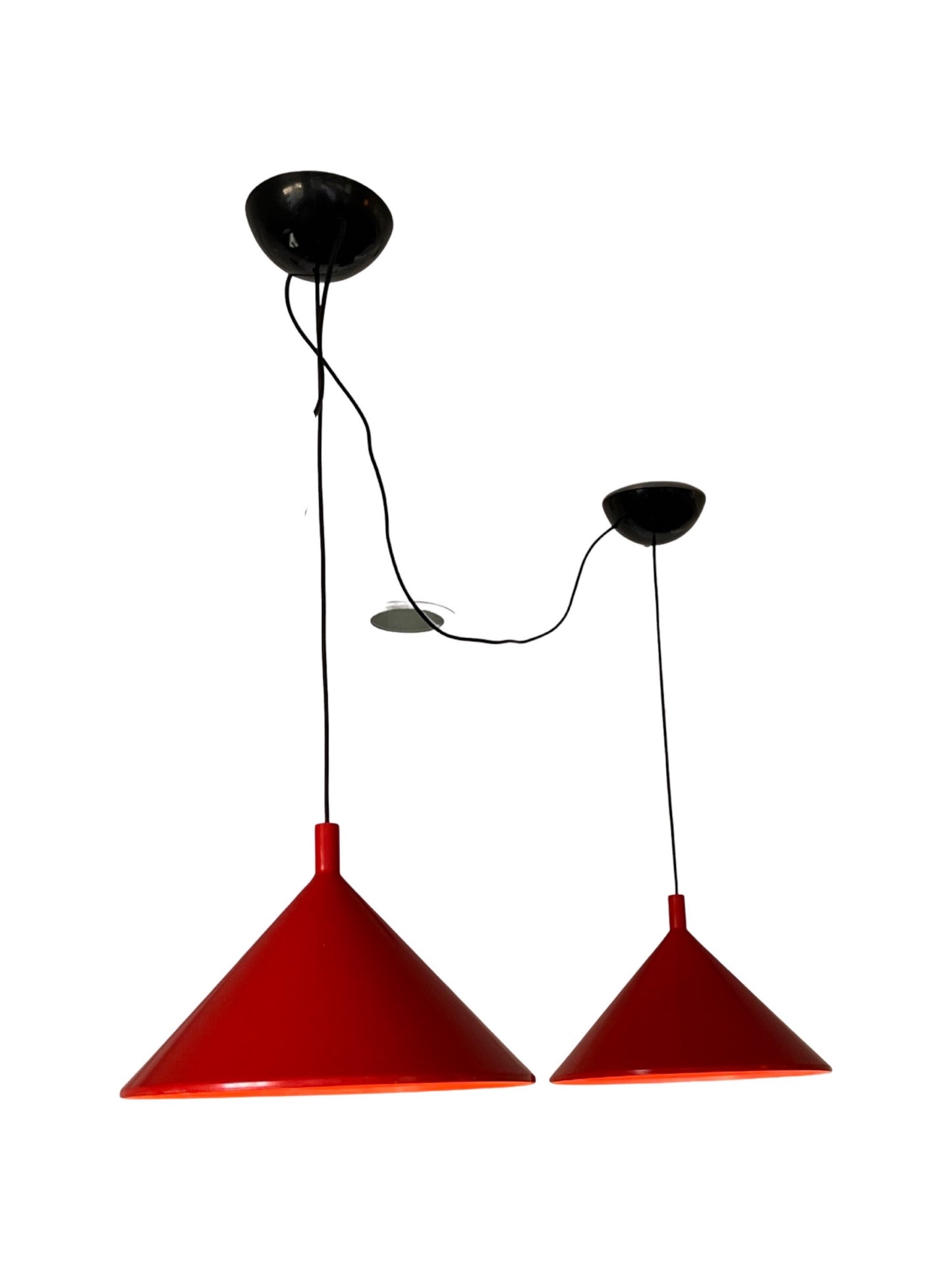Pair of Red Pendant Lights by Elio Martinelli, 1980s
