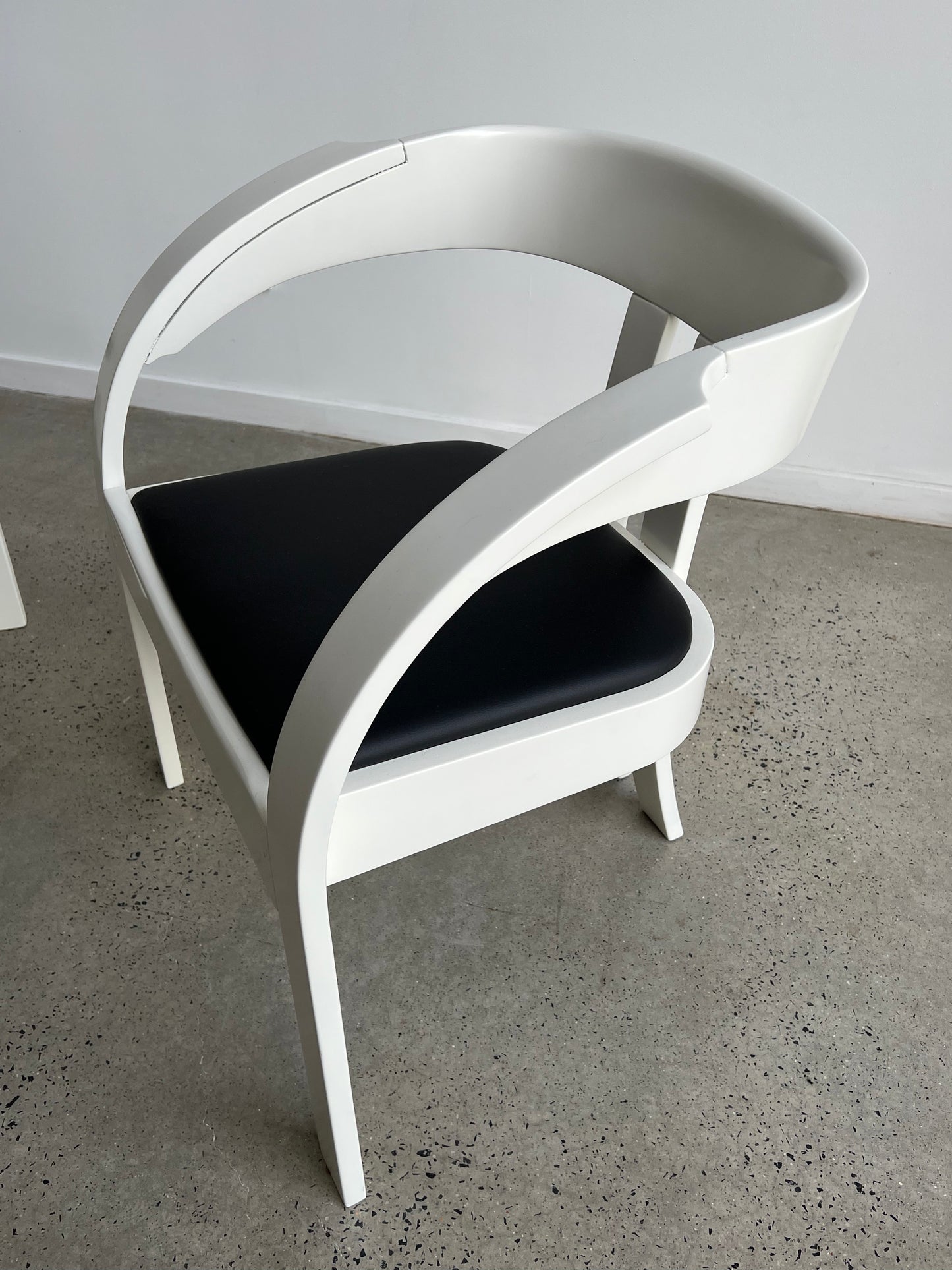 “Elisa” by Giovanni Battista Bassi for Poltronova, Black and White Dining Chairs, 1964